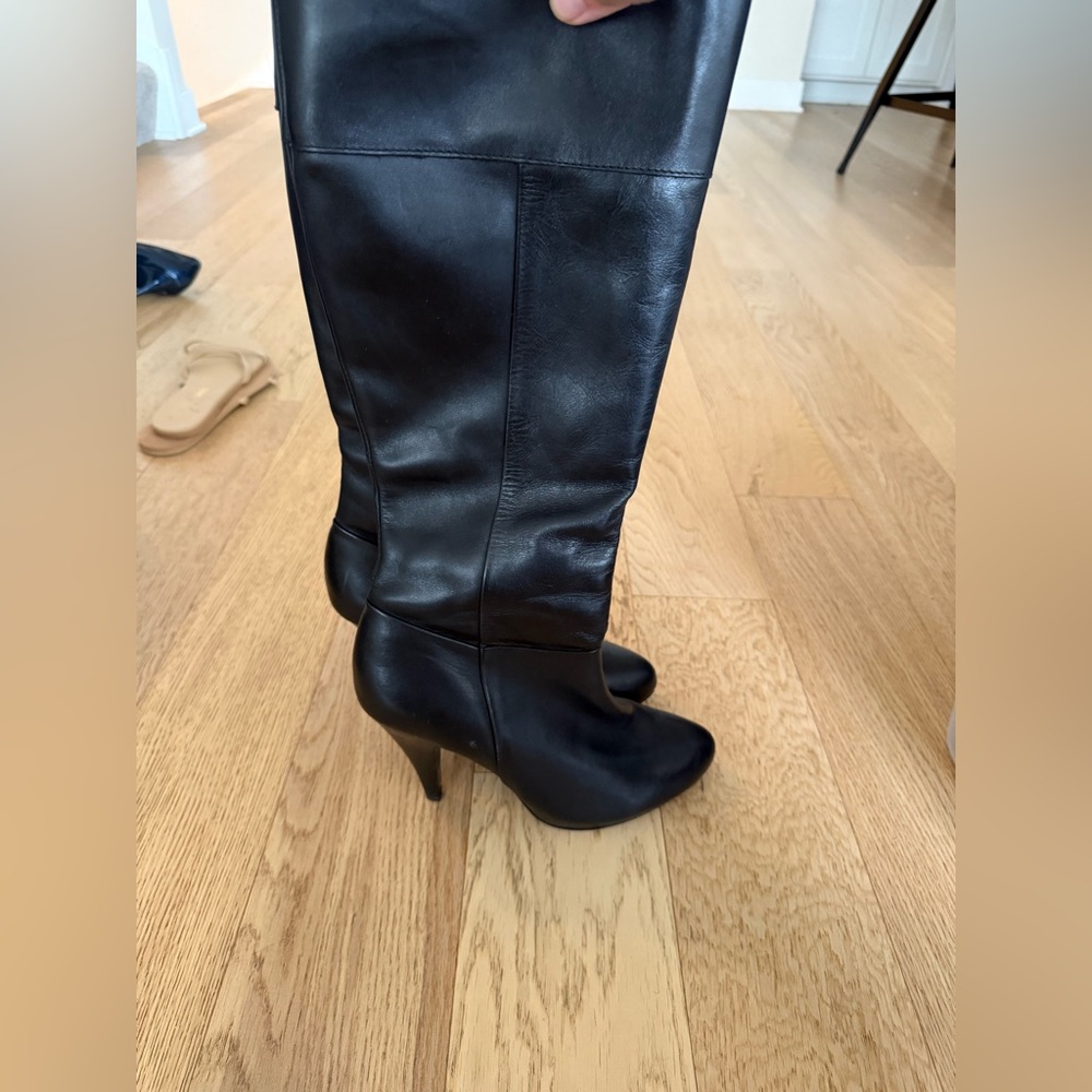 Aldo black leather knee high boots, size 8.5